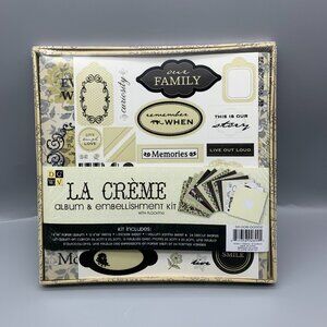NEW in Box DCWV La Creme 8"x8" Album & Embellishment Kit in Box for Scrapbooking